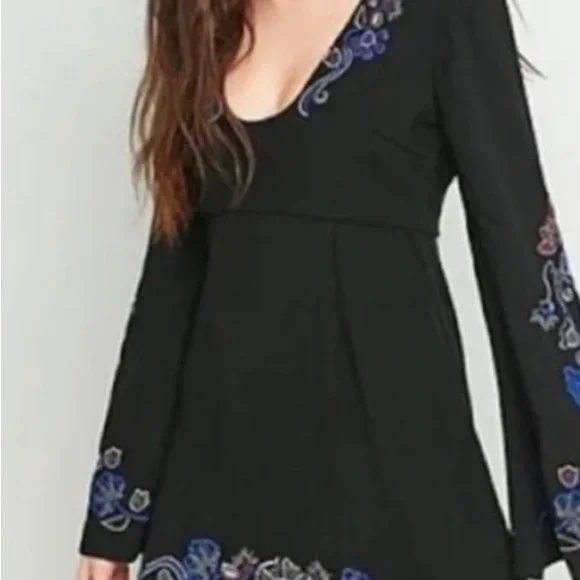 HOST PICK!!!  Free People black dress with embroidered design - Picture 7 of 8